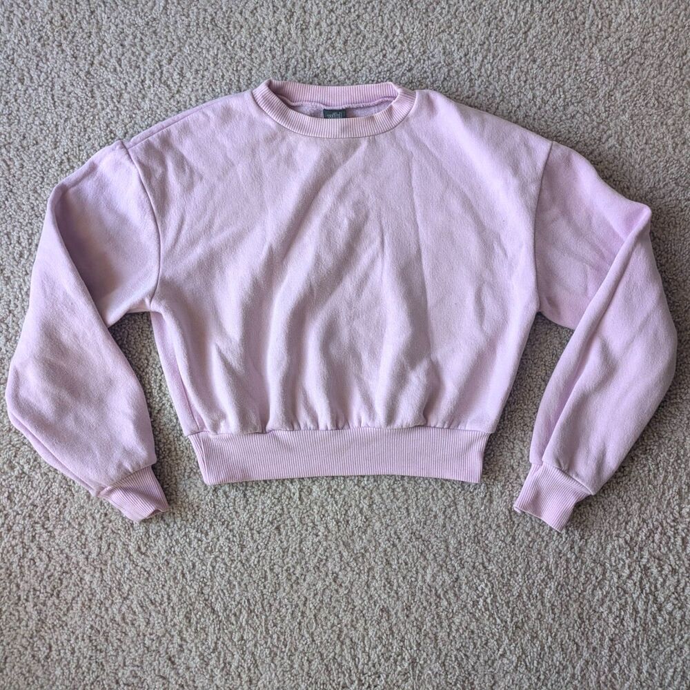 Wild Fable Cropped Lilac Pink Pullover Vintage Style Sweater Sz XS